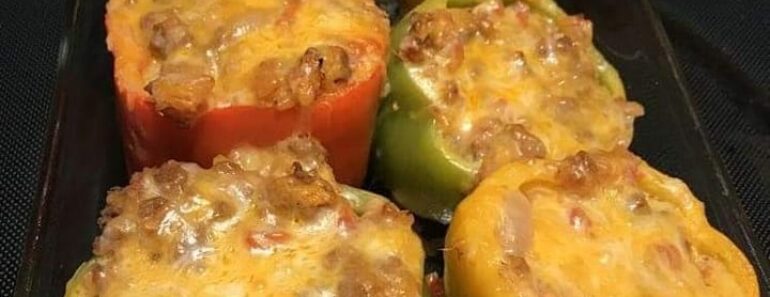 Easiest Philly Cheesesteak Stuffed Peppers