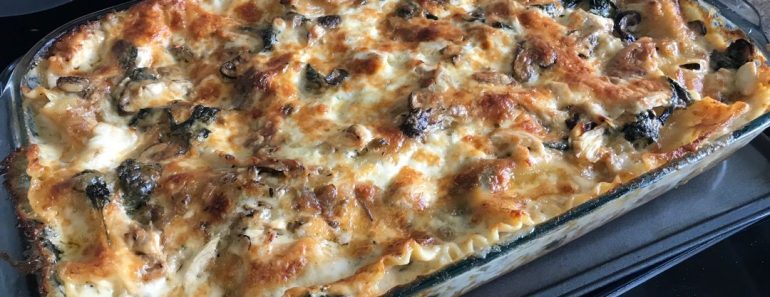 CHICKEN MUSHROOM AND SPINACH LASAGNA