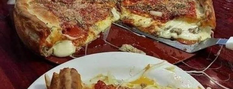 HOMEMADE CHICAGO STYLE DEEP DISH PIZZA