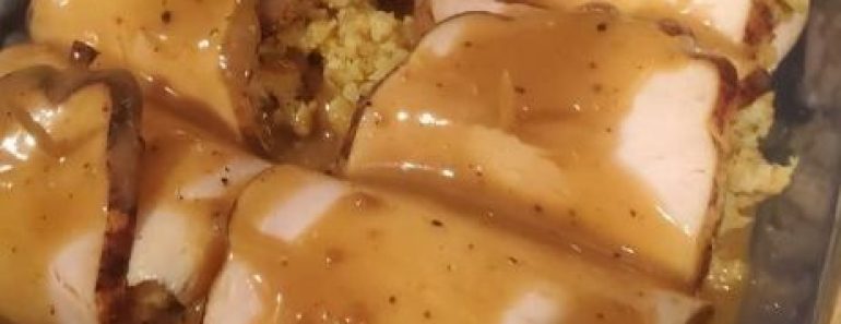 👉Turkey filled with stove top stuffing