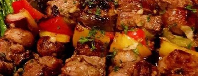 Chicken, Bacon, Pineapple Kebabs