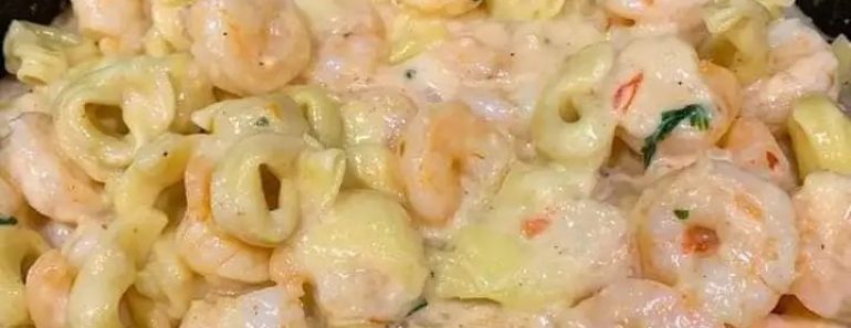 Shrimp Tortellini Alfredo Skillet Recipe