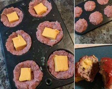 Cheesy Stuffed Mini Meatloaves