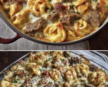 Cheese Steak Tortellini Casserole