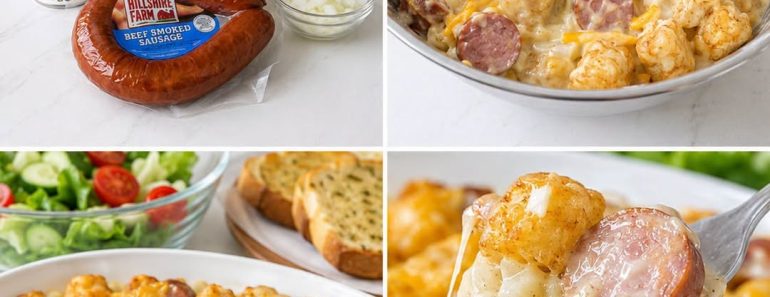 👉SmokedSausageTater Tot Casserole 👉SmokedSausageTater Tot Casserole