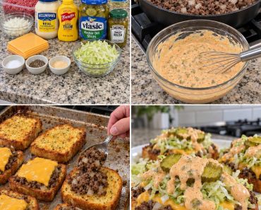 Big Mac Sloppy Joes on Garlic Bread